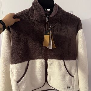 The North Face Tawny Quartz and White Fleece Jacket